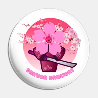 Kawaii sakura samurai cute cherry blossom Pin