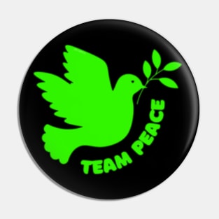 Team Peace Green By Abby Anime(c) Pin