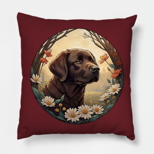 Chocolate Lab Portrait Pillow