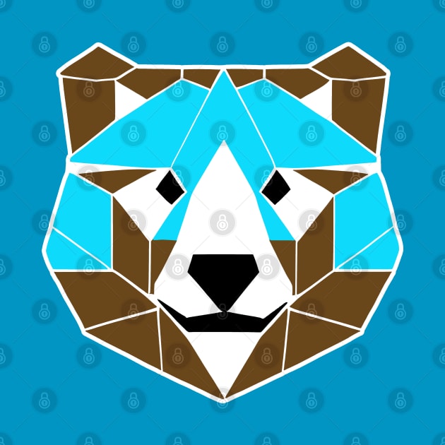 Geometric Blue Bear (MD23Ani002) by Maikell Designs