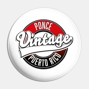 Ponce Puerto Rico vintage logo. Pin