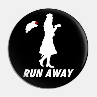 Run Away King Arthur Killer Rabbit White Pin