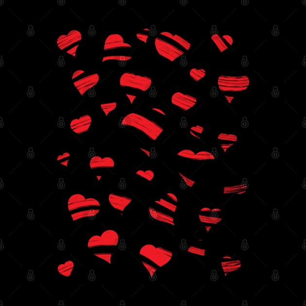 Cute Repeating Red Hearts Pattern Love by Marvinor