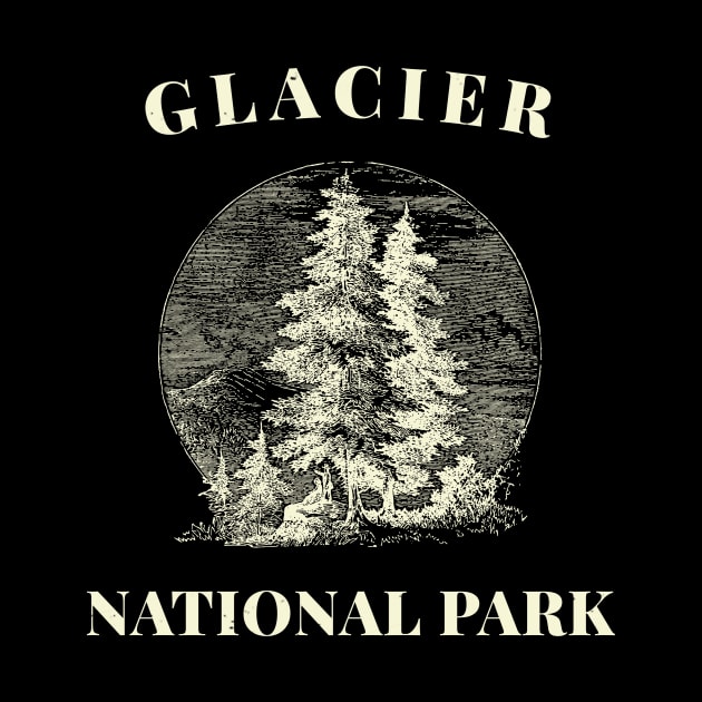 Glacier National Park Vintage by Insert Place Here