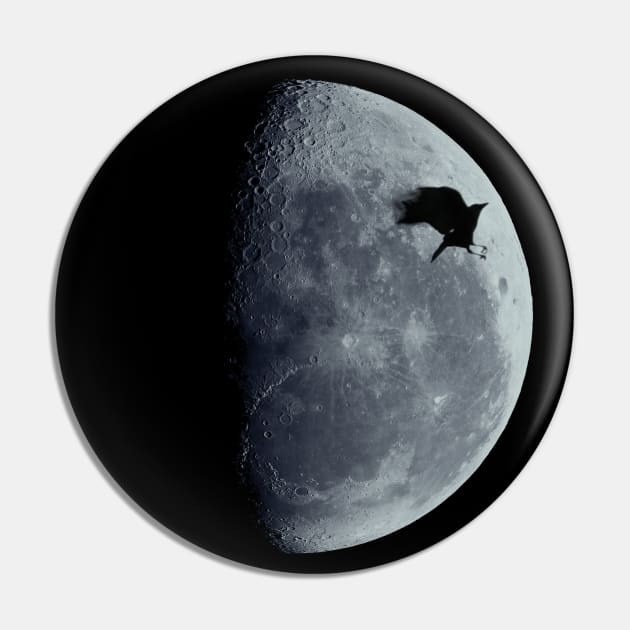 Half Moon and Crow Pin by DyrkWyst