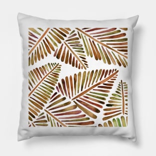 Sepia Banana Leaves Pattern Pillow