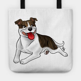 Dog - Staffordshire Bull Terrier - Brindle and White Tote