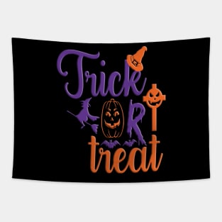 Trick or Treat, halloween inspired typography design Tapestry