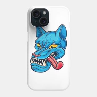 Crazy Blue Wolf Dog Phone Case