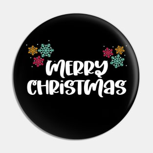 Merry Christmas Snowflakes Design Pin