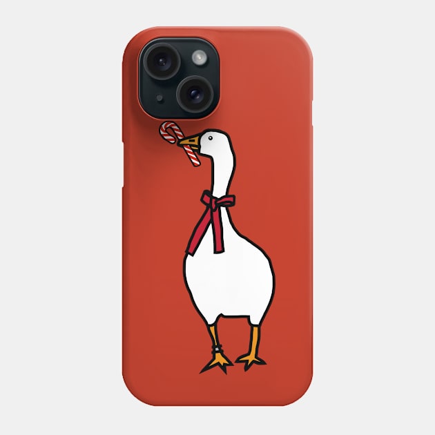 Christmas Gamer Goose with Candy Cane Phone Case by ellenhenryart