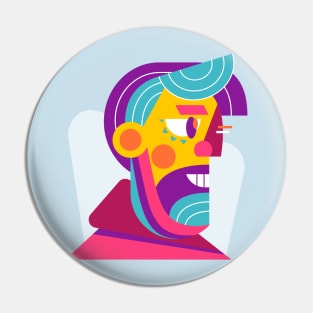 Abstract Portrait Shapes Person Pin