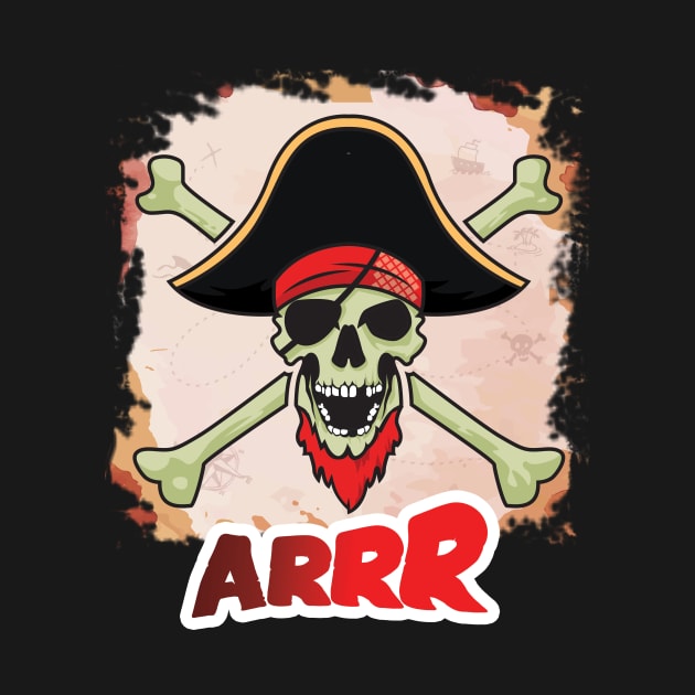 'Crossbones and Skull Arr Pirate' Awesome Pirate Gift by ourwackyhome