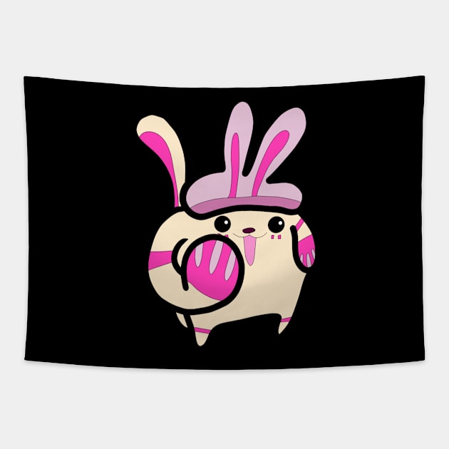 Pink rabbit monster Tapestry by FzyXtion