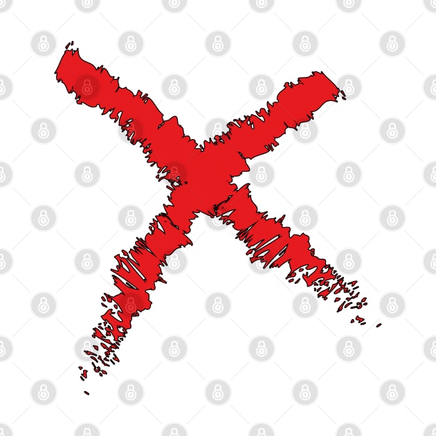 An X painted with red paint by DiegoCarvalho