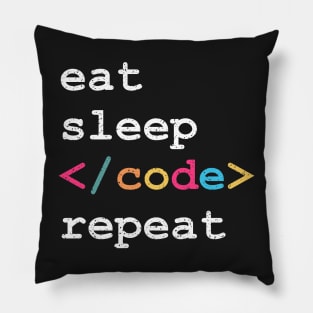 Eat Sleep Code Repeat Pillow