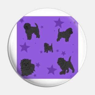Affenpinscher Pattern Purple Pin