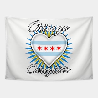 Chicago Caregiver (white font) Tapestry