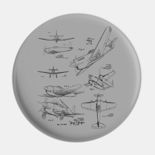 Airplane Designs 1940s Patent Prints Pin