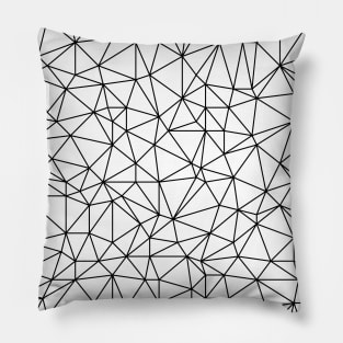 Minimal Geometric Black and White Lines Pattern Pillow