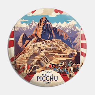 Peru Machu Picchu Tourism Vintage Poster Pin