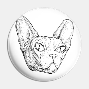 Evil Cat Ink Sketch Pin