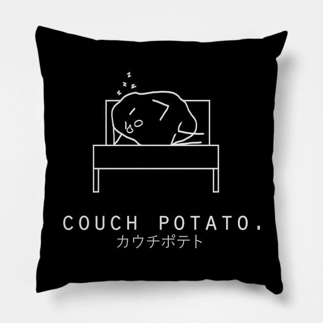 Couch Potato Minimalist/Simple Art (Black) Pillow by Neroaida