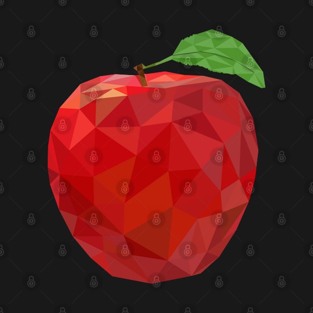 Red Apple Low Poly Art by TheLowPolyArtist