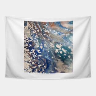 Blue, copper and white bubbles Tapestry