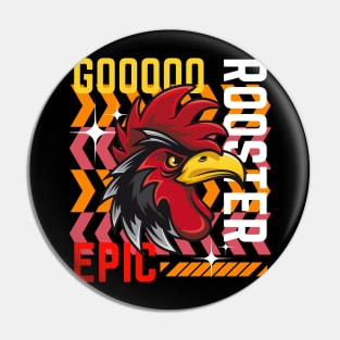 Rooster Design, Streetwear Inspired Rooster Graphic Pin