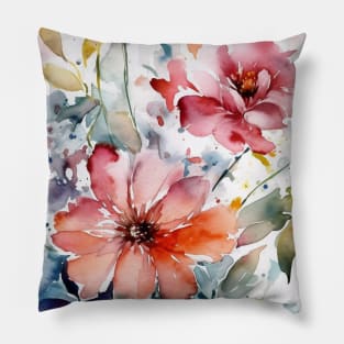 Watercolor flowers Pillow