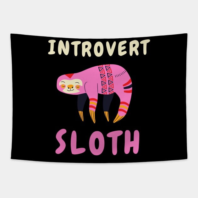 Cute Pink Introvert Sloth Books INFP Meme Mbti Stay Home Quarantine Cute Animals Pets Anxiety Gift Shirt Cute Sarcastic Happy Fun Inspirational Motivational Birthday Present Tapestry by EpsilonEridani