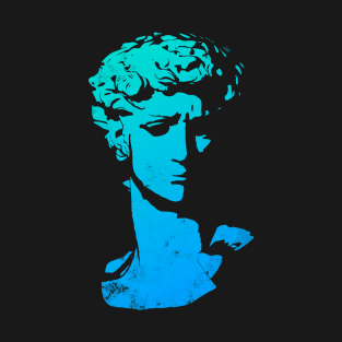 Greek Face Abstract - Blue T-Shirt