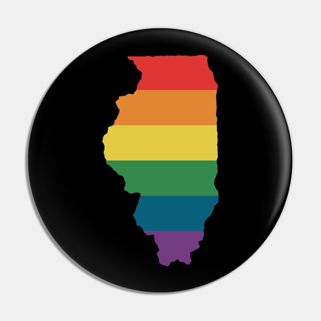 Illinois State Rainbow Pin by n23tees