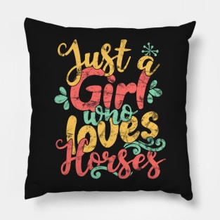 Just A Girl Who Loves Horses Gift graphic Pillow