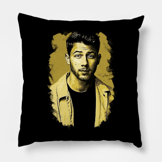 Nick Jonas Vexel Art Pillow by Rezronauth