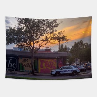 Bay Street Sunset Graffiti Staten Island NYC Tapestry