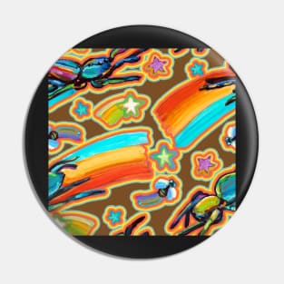 Psychedelic Jumping Spider Retro Pattern By Robert Phelps Pin