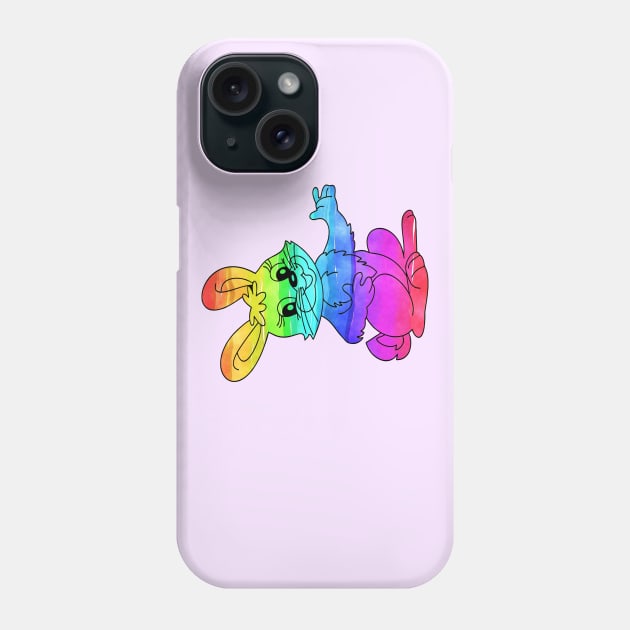 Funny Rainbow Bunny Phone Case by Khushidesigners