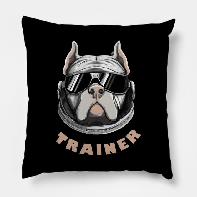 Retro Pit Bull Trainer Dog Lover Terrier Pillow by BetterManufaktur