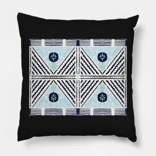 Fijian Tapa Cloth 7C by Hypersphere Pillow