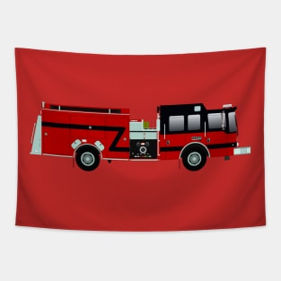 Red with Black Fire Engine Tapestry