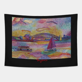 Sydney Harbour Bridge and Opera house. Tapestry