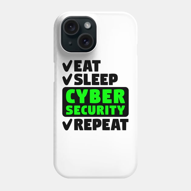 Eat, sleep, cyber security, repeat Phone Case by colorsplash