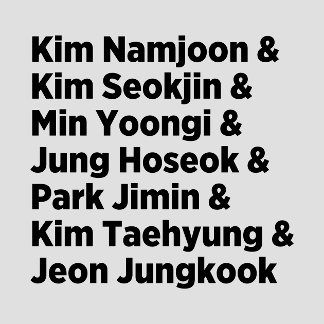 BTS Bandmates Names - Army Fans by We Love Pop Culture