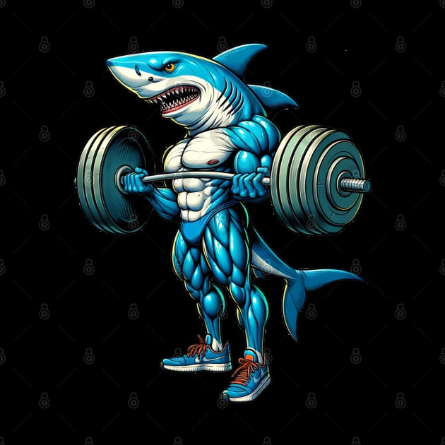 Cool Shark Fitness Workout Gym Training bodybuilding Weight by AE Desings Digital