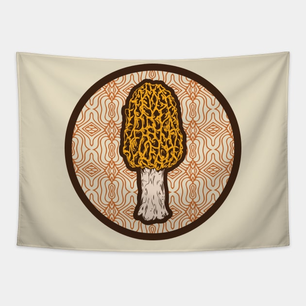 Morchella Mushroom Tapestry by BeeryMethod