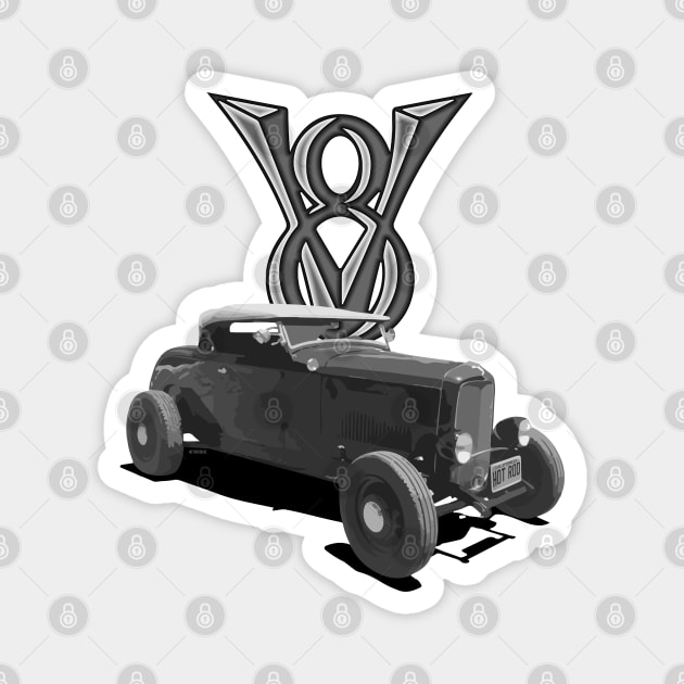 1932 Ford V8 Roadster Hot Rod Magnet by hotroddude