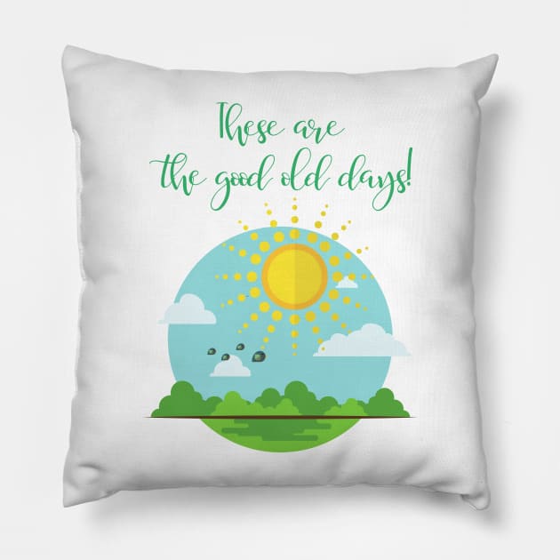 These are the good old days! Pillow by Fantastic Store