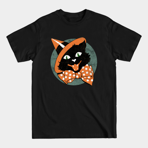 Vintage Halloween Black Cat - Halloween - T-Shirt